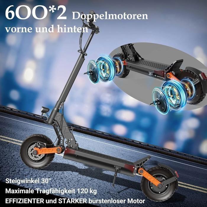 Scooter électrique JOYOR S8-S-Z - Deux moteurs 600 W - Batterie 48 V 26 Ah -- Autonomie 75 km - Noir