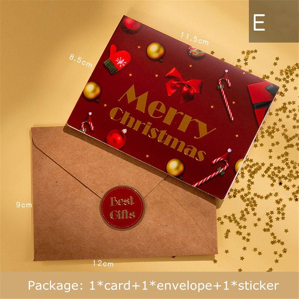 Mit Umschlägen Aufklebern Grußkarte Bronzefarbene Segenskarte Frohe Weihnachten Weihnachtsgrußkarte