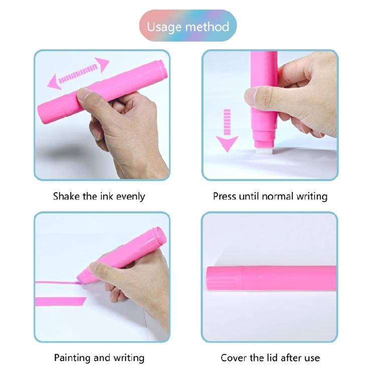 12 Pcs Paint Markers Drawing Pen Acrylic Marker 15mm Wide Acrylic Pen Graffiti Marker Craft Supplies for Kids Drawing