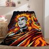 Demon Slayer Deluxe 2D Cartoon Flannel Blanket, Printed Art for Sofa, Soft Bedding for Travel Picnic Rug_LIAN