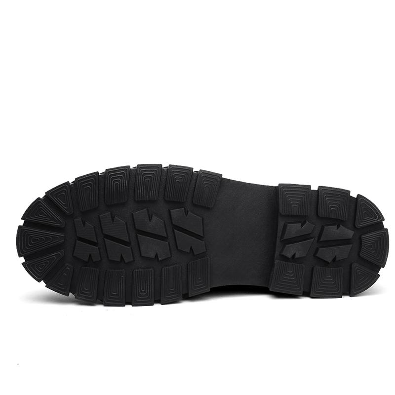 Men Leather Ankle Boots Lace Up Work Boots Durable Non Slip Soles Retro Casual Motorcycle Boots Suitable for Autumn Winter Wear