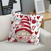 Valentine's Day Pillow Covers Red Buffalo Plaid Gnomes Design Machine Washable Festive Home Decoration Single-sided Printing Pillowcases