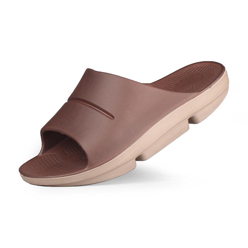 Dvoubarevné pánské letní nadměrné velikosti s podporou klenby, jednopáskové vnitřní pantofle - Velikost 47, Silná podrážka pro hotel nebo rehabilitaci.