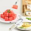 Watermelon slicer, three-in-one stainless steel watermelon cutter, fruit clamp, fruit digger, multi-functional home fruit divide