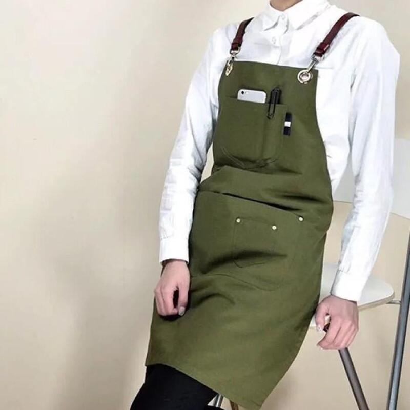 Leather Apron Cafe Kitchen Apron Emotion brown