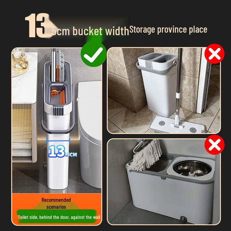 Hand-Free Flat Mop with Bucket