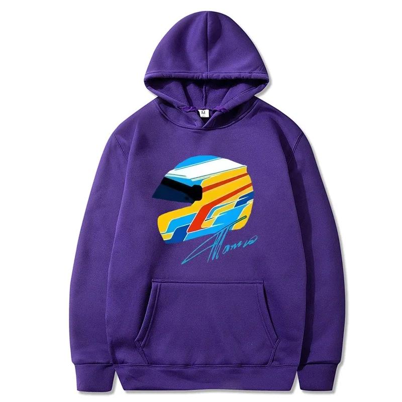 F1 Hoodies Fernando Alonso Helmet Sweatshirt Oversized Y2k Clothes Games Men Clothing Womens Long Sleeve Top Cartoon Streetwear