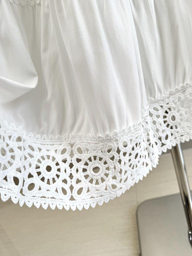 2026 Spring/Summer Patchwork Lace Fairy Midi Skirt with Embroidery and Draping A-line