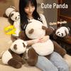 European Mink Velvet Panda Plush Toy - Cute Lying Panda Qizai Doll Figure