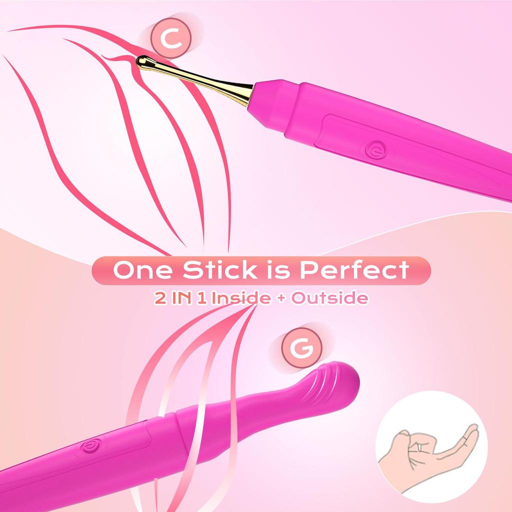 Silicone G-Spot Vibrating Pen Set with Replaceable Head - 10 Frequencies for Female Stimulation.