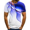 Summer hot selling 3D camouflage line printed men's sports and leisure round neck short sleeved T-shirt