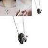 Trendy Panda Animal Pendant Necklace With Resin Coating For Daily Use