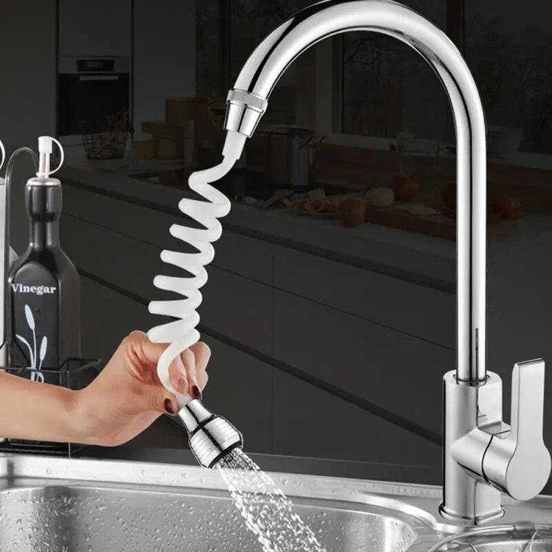 Home Kitchen Faucet Extension Extender Long Hose Portable Retractable Foam Shower Sprinkler Faucet Extenders Faucet Extenders