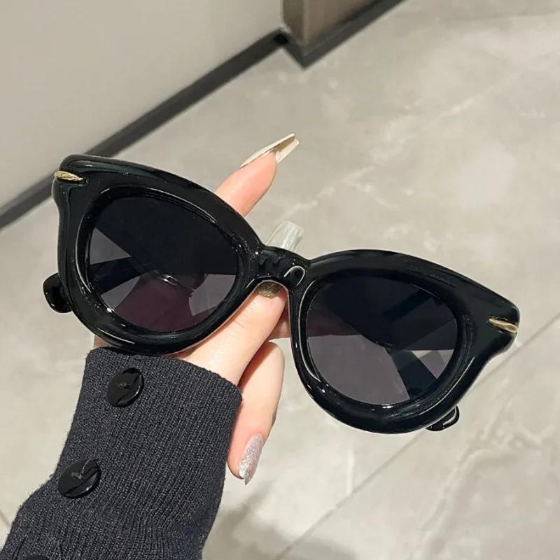 New Y2k Sports Punk Sunglasses Outdoor Sun Glasses Cute Oval Shades Chunky Round Frame Inflated Sunglasses For Women Men