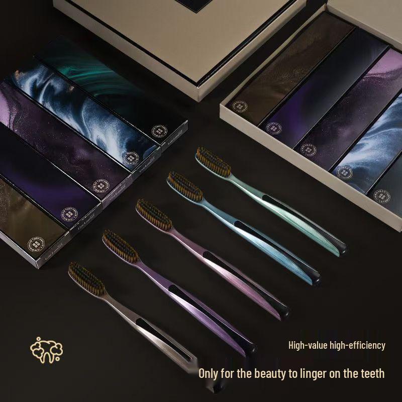 Clear Yang Adult Toothbrush - Soft Bristles, Gilded Series, Extra Large, Men's Family Pack