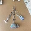 Cuteness Dolphin Beaded Keychain Unique Key Holder Acrylic and Alloy Texture Beaded Keyring for Stylish Youthful Women