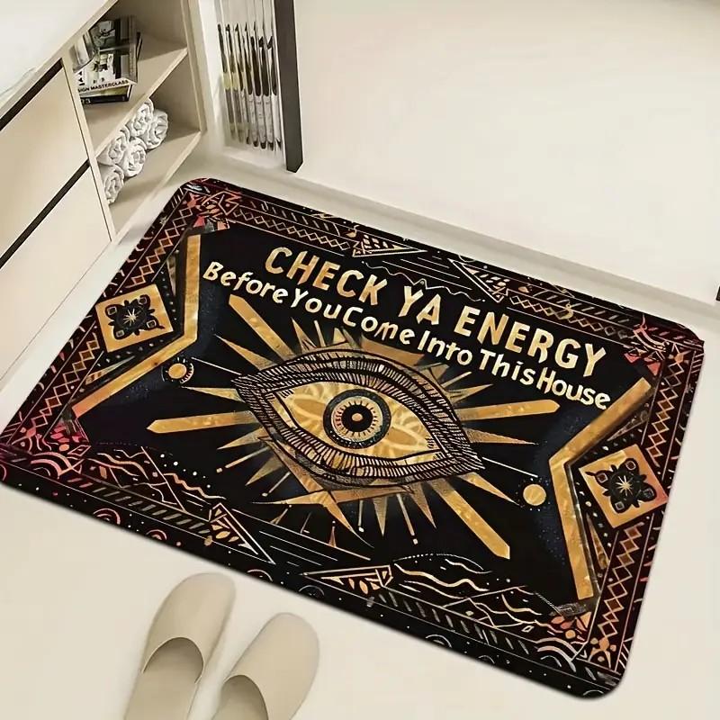 Evil Eye Welcome Mat Non-Slip Machine Washable Floor Mat for Home Outdoor Entryway Balcony Home Decor Rug Outdoor Mat Decor