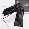 Women's Genuine Leather Winter Warm Gloves for Outdoor Sports, Thickened Matching Apparel Gloves