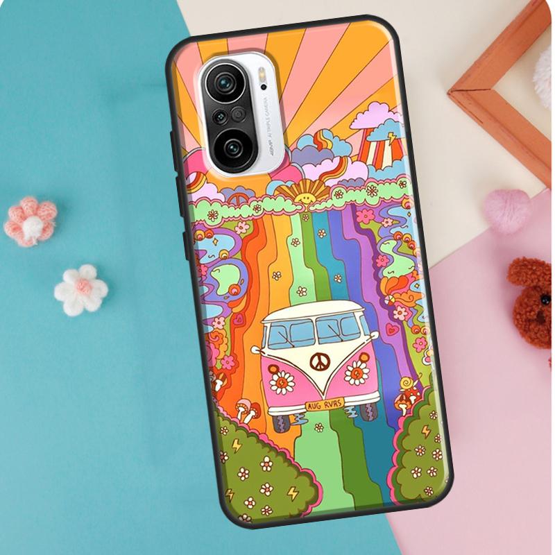 Pouzdro na kočku Hippy Peace Bus pro Xiaomi Mi 11T Pro 12 X 10T Mi 11 Lite kryt na telefon pro POCO X3 Pro GT X4 F3 M3 M4