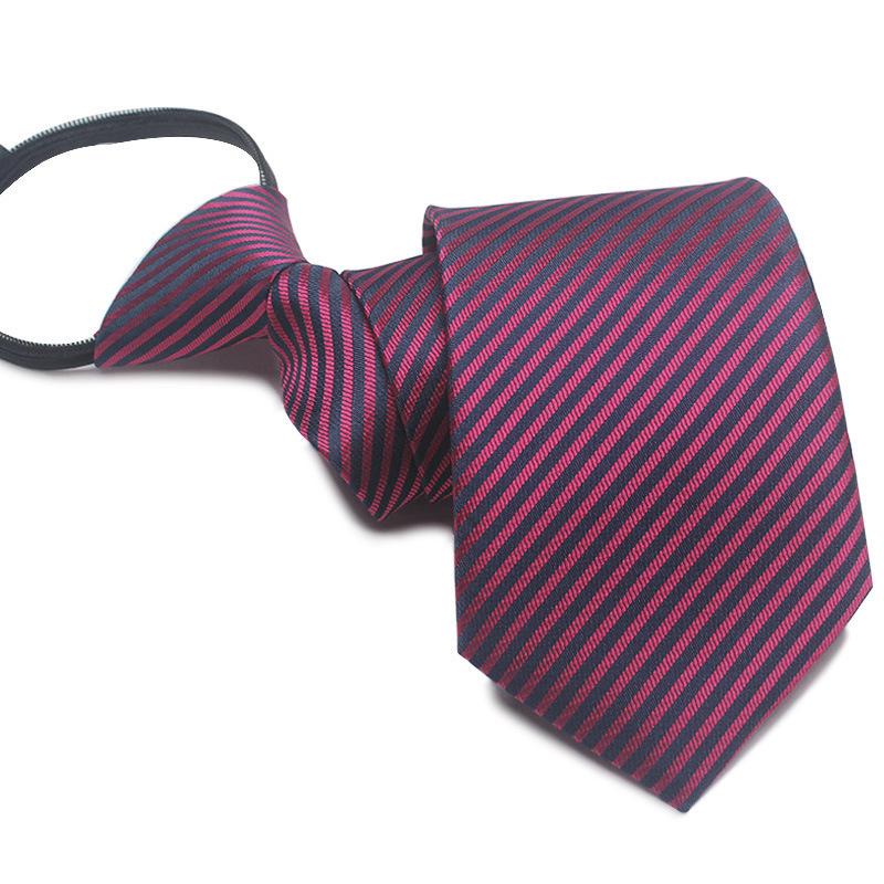 Men's 8cm No-Knot Zipper Tie - Easy-Pull Business Formal Tie