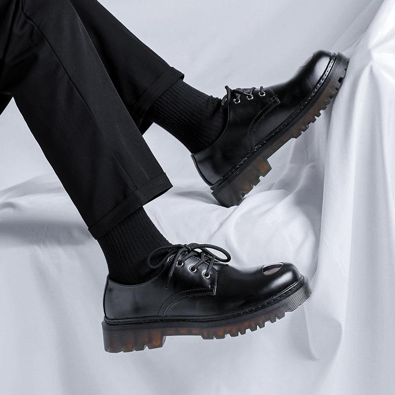 Niche Design Sense Derby Shoes Men's 2025 Low-top Platform Personality Martin Shoes Trend Internet Celebrity 59005-R