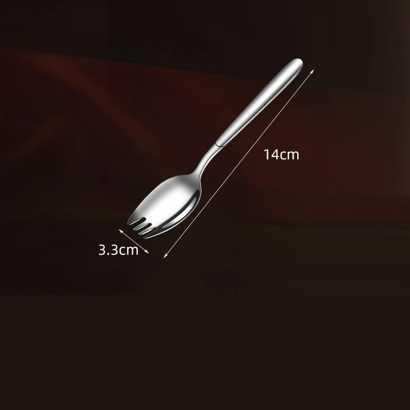 

BEPAN Stainless Steel Fork Household Spoon and Fork Integrated Two-in-one Dual-purpose Pasta Salad Spoon Household Tableware