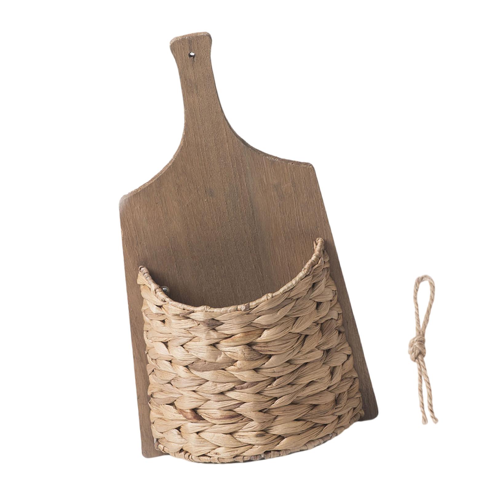 

Handwoven Rattan Wall Basket for Plant Display Home Storage Organizer Decorative Flower Holder Kitchen Spices Holder 1