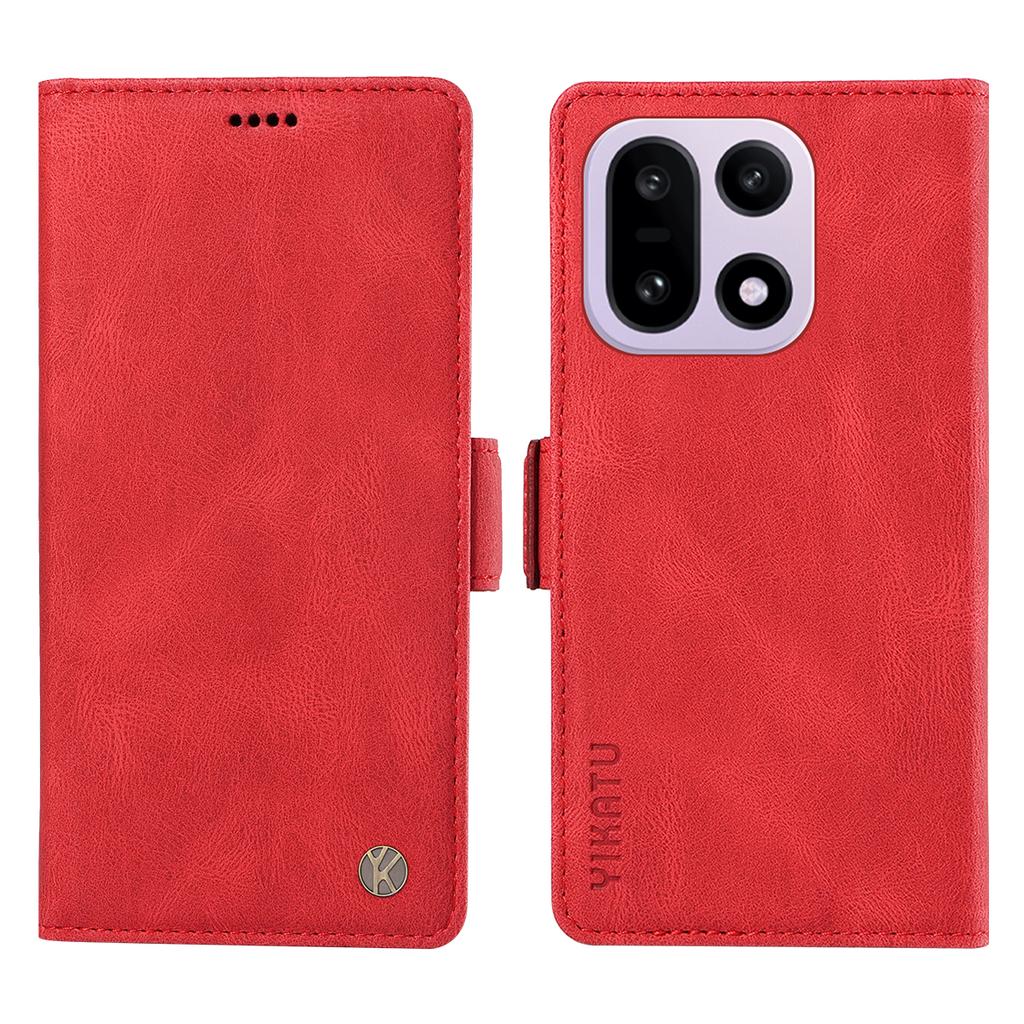 For OnePlus 15 5G Leather Case YIKATU YK-005 Skin-touch Feeling Wallet Phone Cover