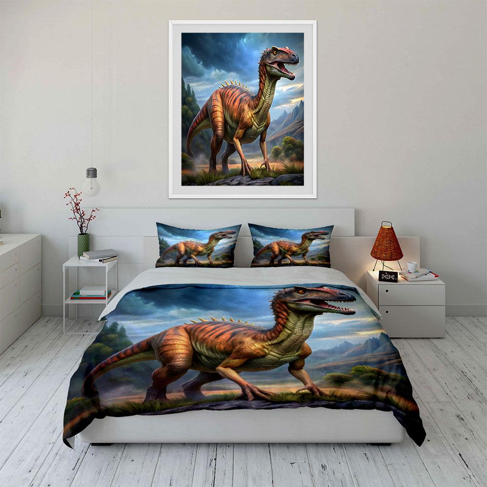 Dinosaurs Art Decor Set Soft Comfortable Duvet Cover Bedding Set Included 1*Duvet Cover & 2*Pillowcases, Gift