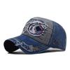 Unisex Vintage Baseballkappe Herren Damen Verstellbare Denim Distressed Trucker Cap Hai-Hut