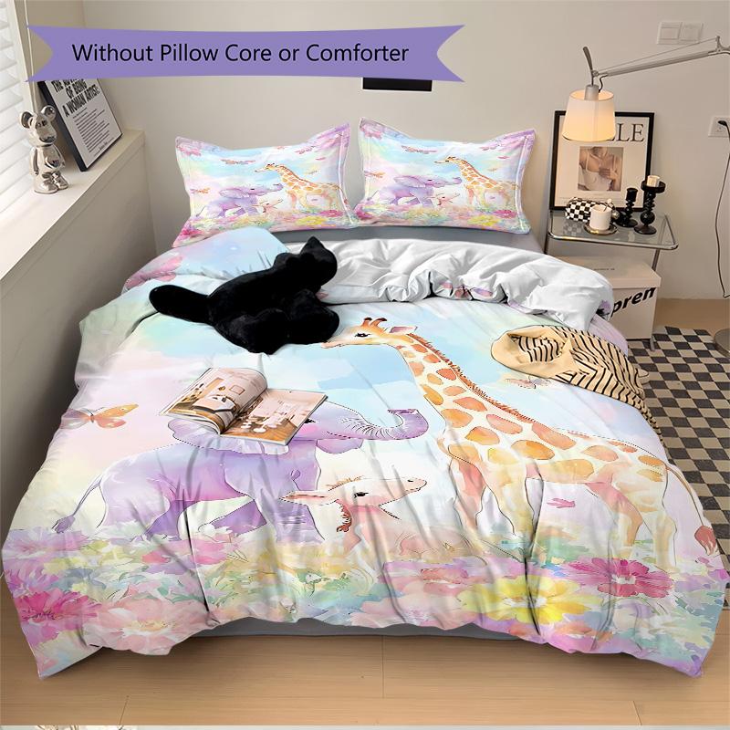 Safari Dreams Pastels Print 3Pcs Bedding Setduvet Cover With 2 Bedropillowcase Home Birthday Gift