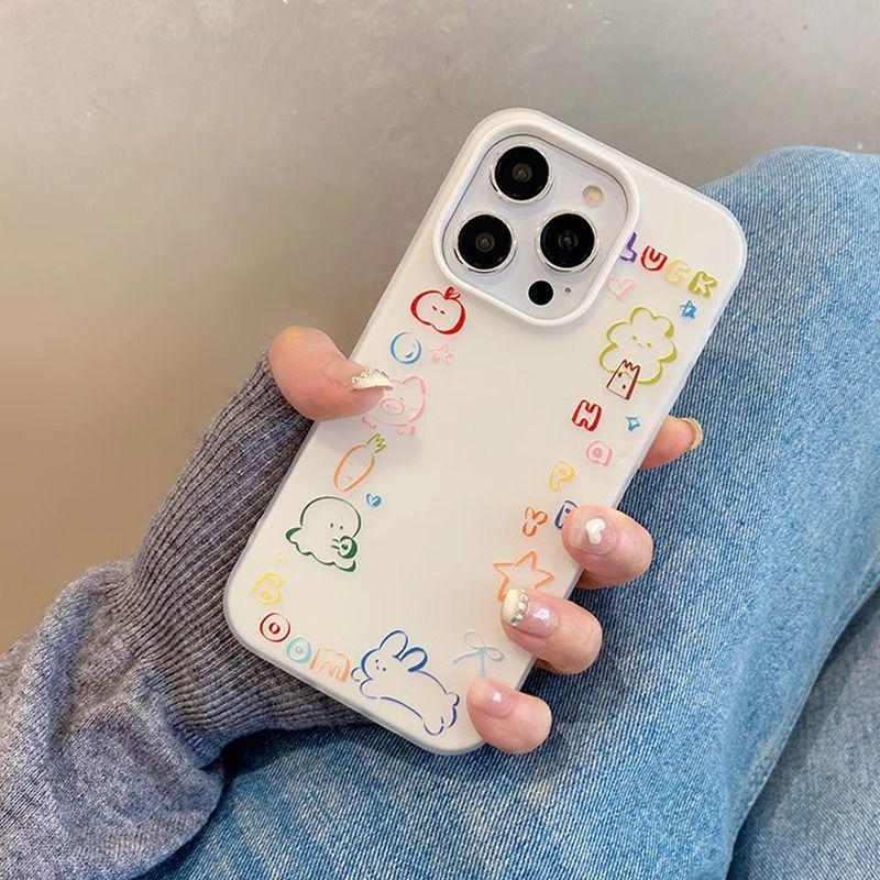 

Твердый чехол с граффити животных для Apple 16/17/17 Pro Max - Желейный 2-в-1 с дизайном с большим отверстием iPhone 14