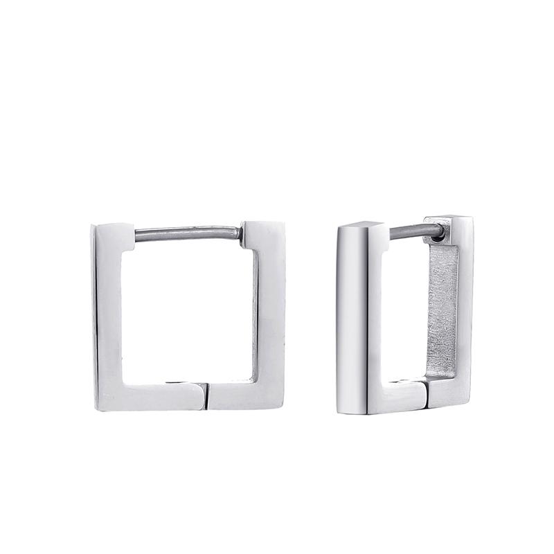 Classic Stainless Steel Hoop Earrings For Women Men Heart Star Oval Rectangle Round Triangle Gold Color Punk Hip Hop Jewelry