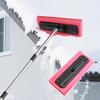 Roof Snow Rake Foam Broom Scraper Ice Removal Tool with Wide Head Winter Driveway Roof Vehicle Snow Pusher Cleaning Accessory