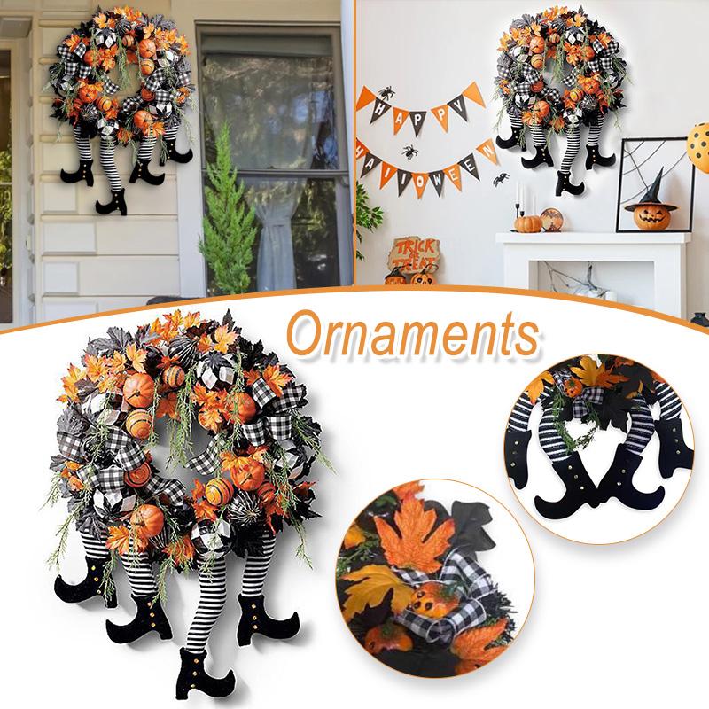 Witch Leg Wreath Halloween Decoration with Realistic Design for Outdoor and Indoor Use