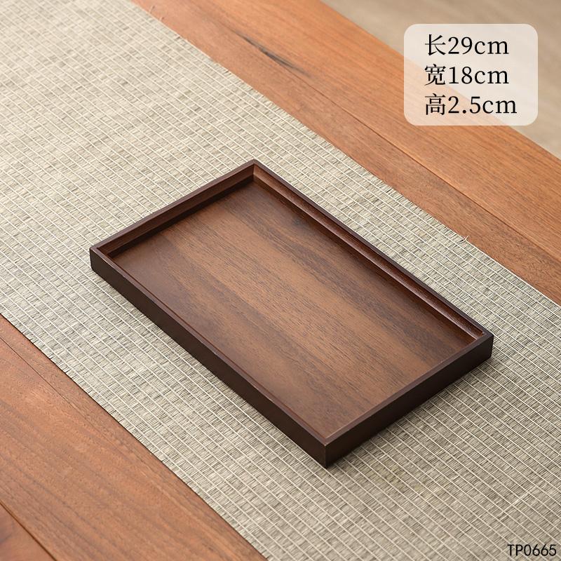 Bamboo and Wooden Tea Tray Premium-Quality Household Tray Rectangular Fruit, Meal, and Bread Tray with Handles