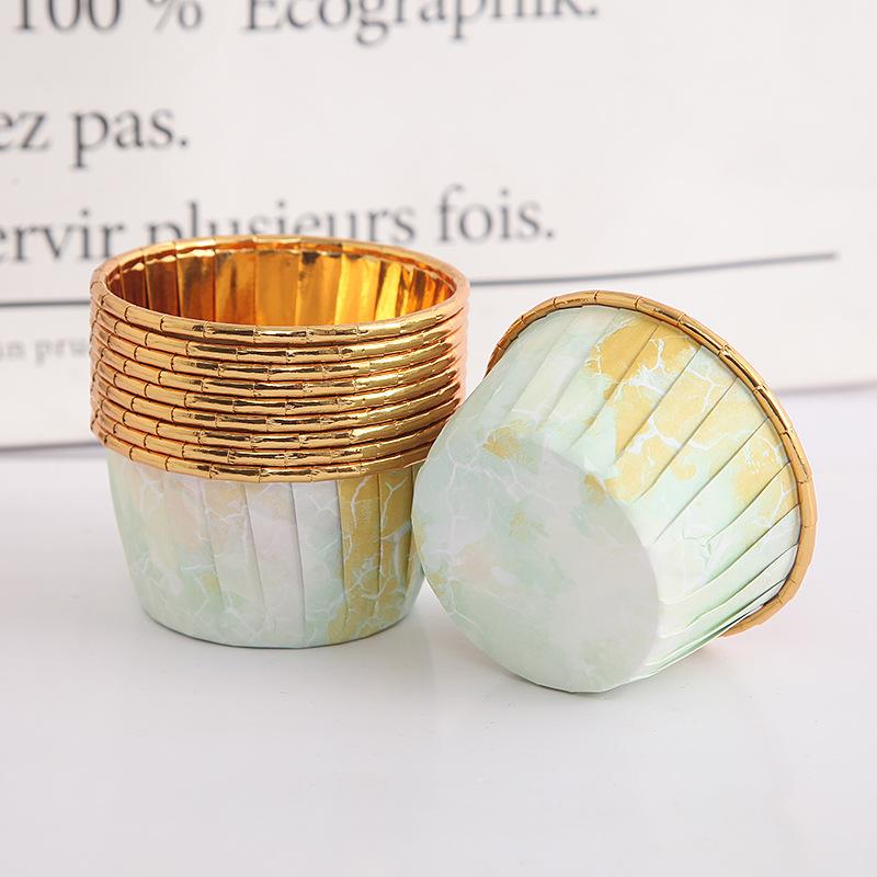 Roll Mouth Cup High Temperature Resistant 50 PCs Thick Baking Cup Baking Cups Medium Large Cake Gold and Silver Cake Paper Cups
