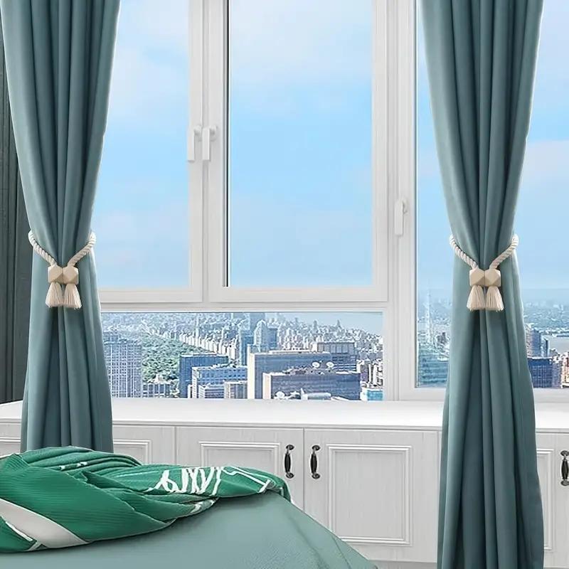 2 Strong Magnetic Curtain Straps, Curtain Straps, Outdoor Curtain Straps, Hand Woven Curtain Straps