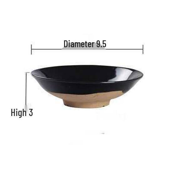 Water Margin Antique Ceramic Bowl: Film Prop, Steamed Vegetable Bowl, Farmhouse Coarse Pottery, Black Clay Bowl