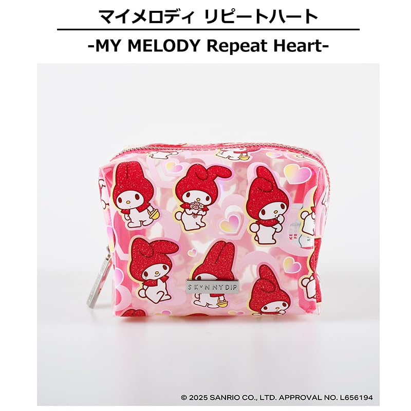 SKINNYDIP My Melody Repeat Heart Sanrio Characters Makeup Case 7825PCRH Pouch/Accessory