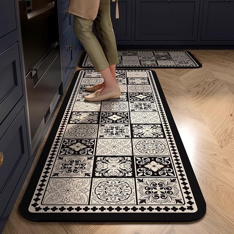 American Retro Kitchen Specific Mat Quick Drying and Easy To Maintain Diatomaceous Earth Floor Mat with Water Absorption Anti Slip Household Pads