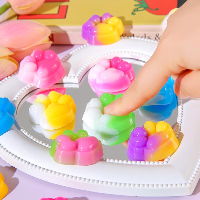 Colorful Cat Paw Squeeze Toy - Cute Decompression & Venting Accessory