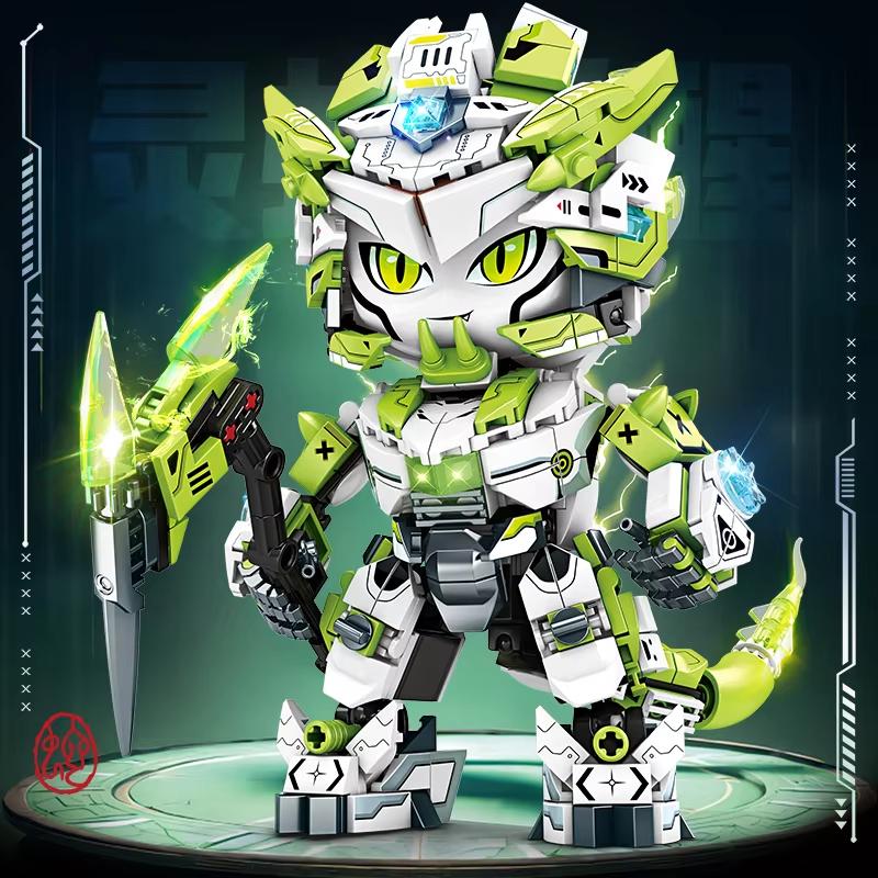 2025 Mechanický set stavebnic Panda a Zvěrokruh ve stylu Kung Fu 12 v 1, Kloubový model zvířete Hračky pro chlapce Narozeninové dárky