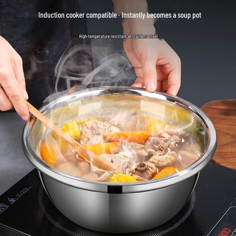 Stainless Steel Mixing & Washing Bowl Set (5-Piece)