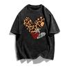 Vintage Washed Leopard Zebra Heart Print TShirt Wild Animal Pattern Casual Short Sleeve Soft Loose Streetwear Unisex Daily Top