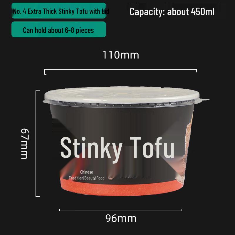 Disposable Thickened Paper Takeout Bowls with Lids