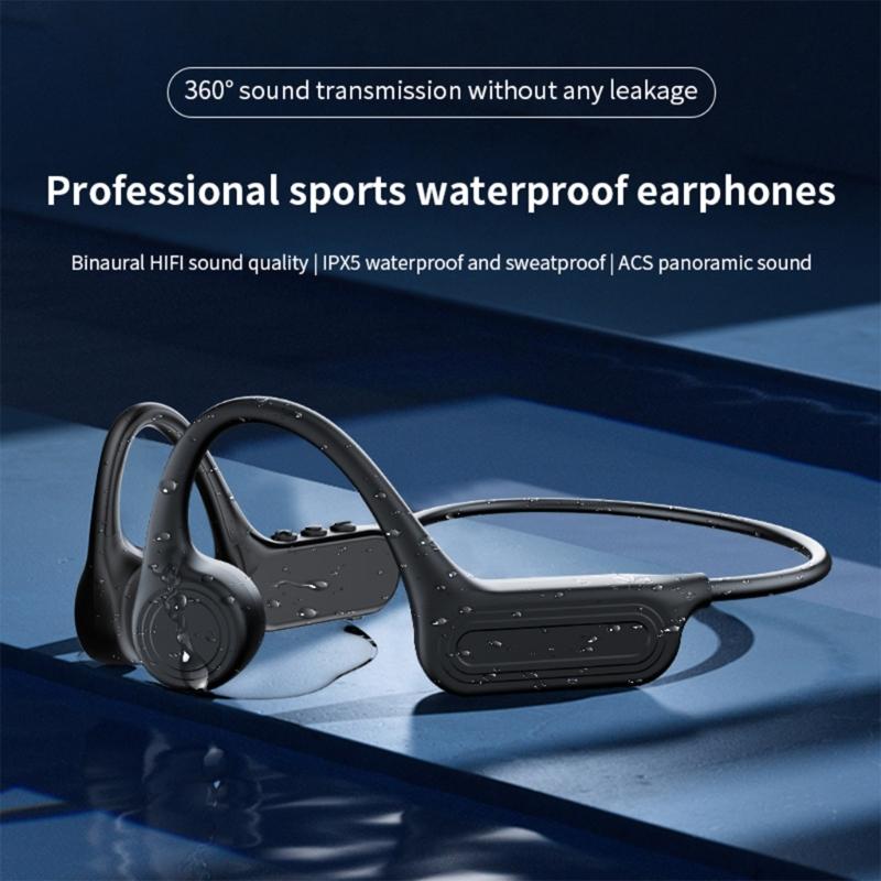 Wireless Open Ear Headphone Bone Conductions Technology Sweatproof Lightweight 8 Hour Battery for Outdoor Activities