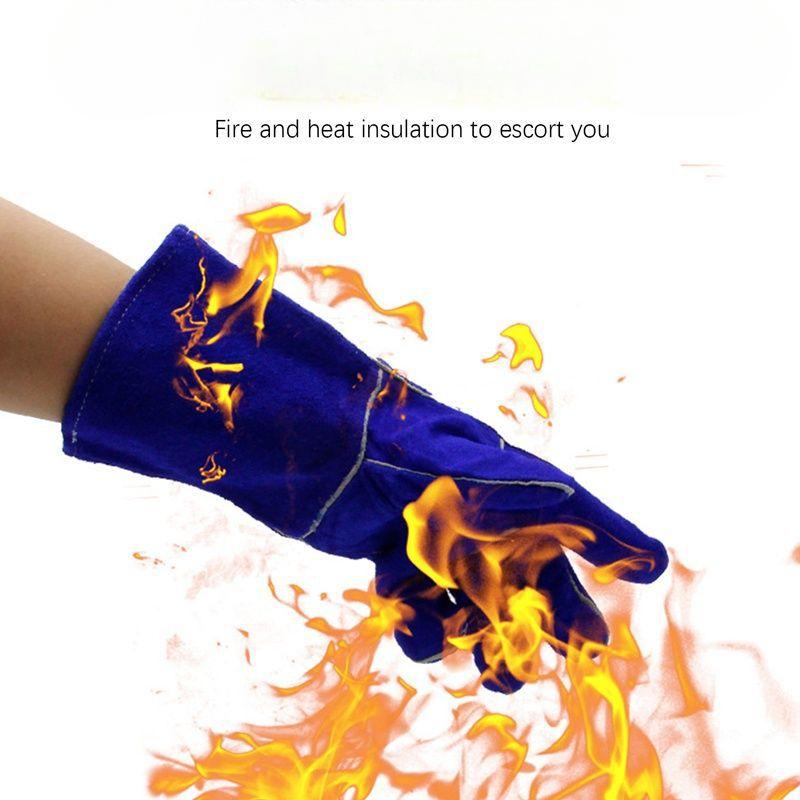 Long Full Cowhide Electric Welding Gloves Welder Welding Welding Heat Insulation Steel Factory Industrial Labor Protection Gloves