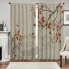 Home Flowers Birds Curtains Landscape Background Kitchen Coffee Shop Living Room Bacon Curtain With Pole Pocket Polyester Perfect For Sitting
