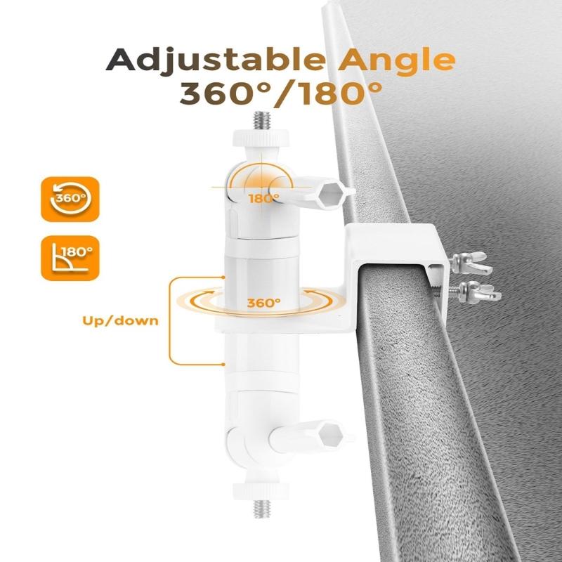 Solars Panel Mounting Brackets Aluminum Alloys 360 Rotate Angle Adjustment Gutters Installation Weatherproofed